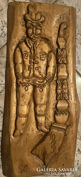 Wall wood carving