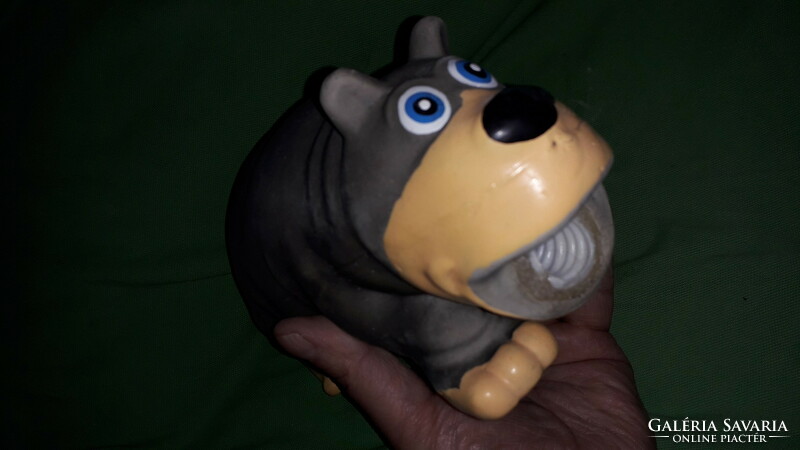 Quality velvety leather-feeling growling bass grizzly rubber bear figure 19 cm as shown in the pictures