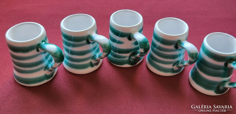 5 gmundner Austrian ceramic porcelain short drink liqueur brandy glasses