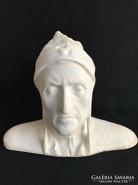 Nagyméretű Dante mellszobor gipsz szobor