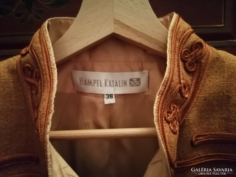 Hampel Katalin tobacco-colored costume, size 38