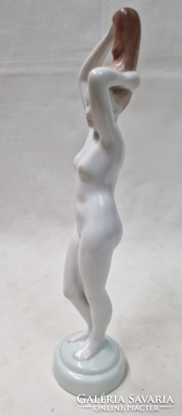 Aquincum porcelain female standing nude figure in perfect condition 24 cm.