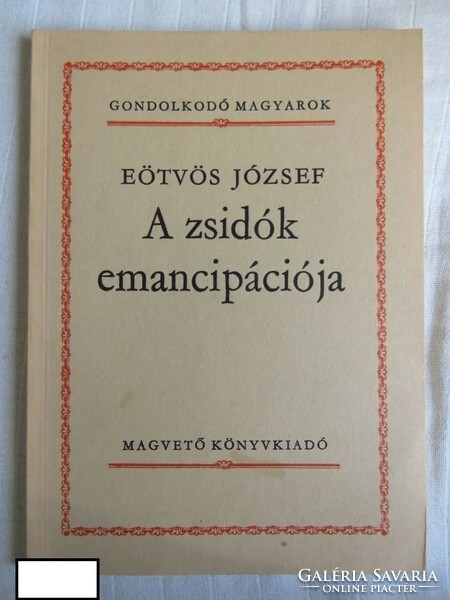 József Eötvös: the emancipation of the Jews 1840. March 31 book for sale