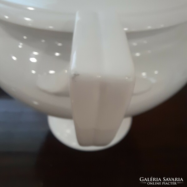 Huge white Herend porcelain soup bowl