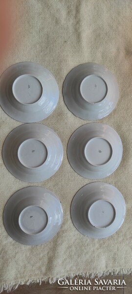 Zsolnay tendril-patterned porcelain deep plate (6 pcs.)