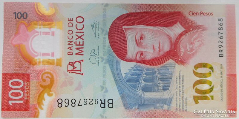 Mexico 100 pesos 2021 unc polymer is the most beautiful banknote of the year!