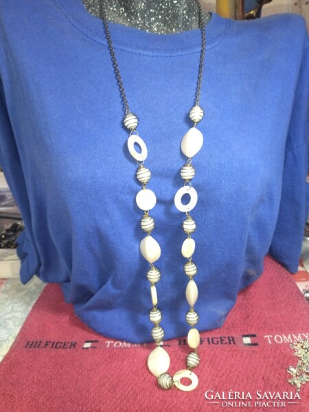 Old 1960s long necklace neck blue 110 cm long pearl