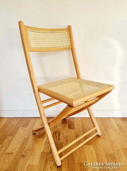 Mid-century cane folding chairs (4 pcs.)