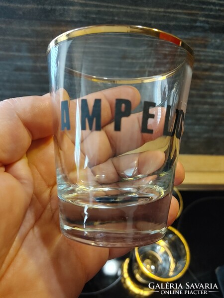 Retro ampelos vermouth glass set with gilded rim