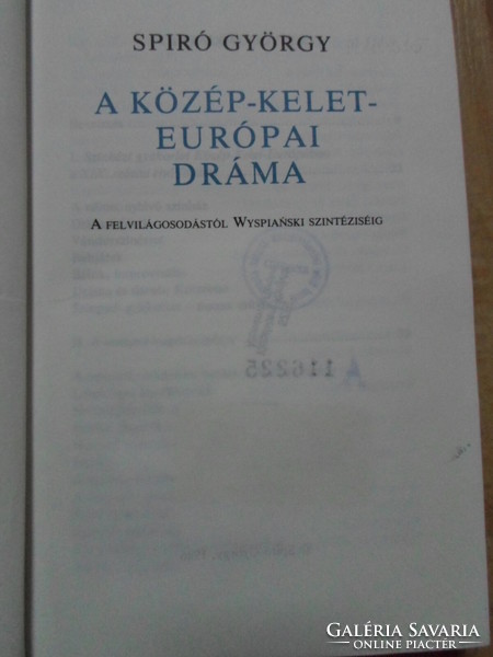 Spiró György: A közép-kelet-európai dráma (Elvek és utak; Magvető, 1986)