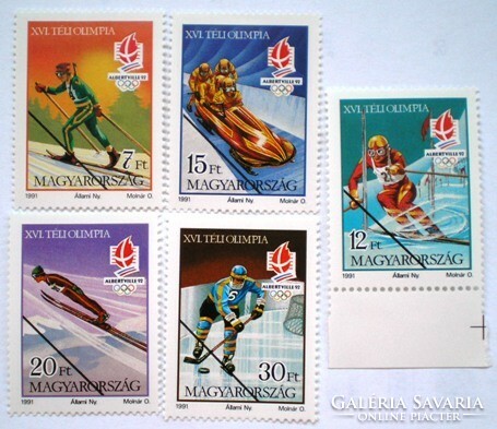 M4127-31 / 1991 winter olympics stamp set postal clean sample stamps