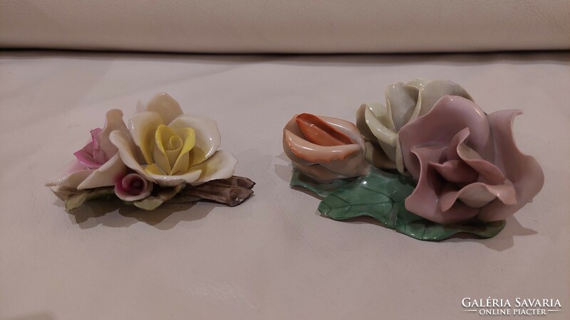 Neapolitan porcelain and a Hungarian porcelain flowers