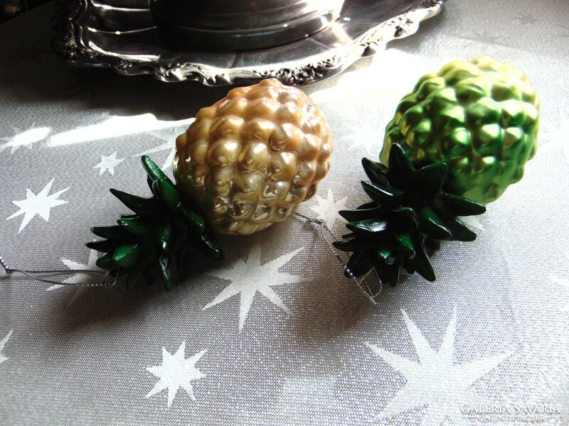 Glass pineapple Christmas tree decoration 2 pieces together