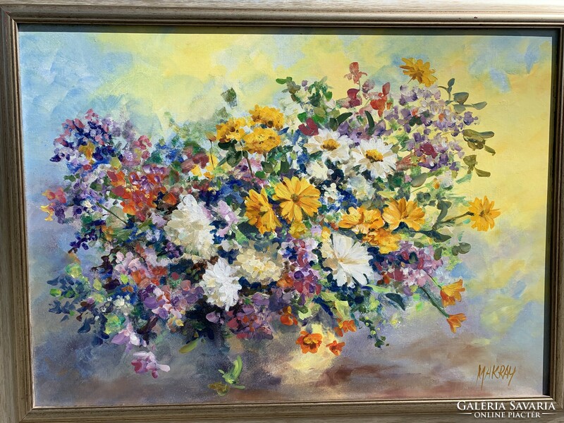 Flower still life painting by János Makray