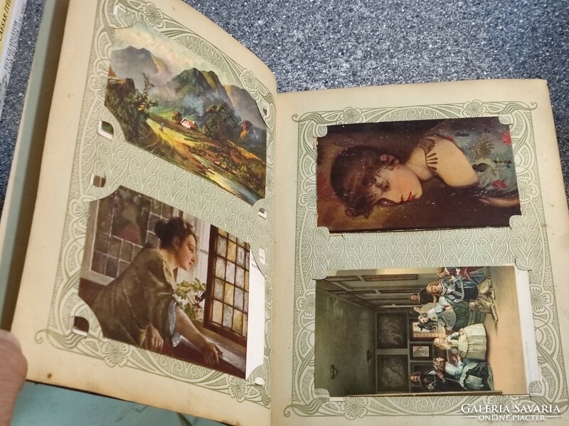 Old postcard collection, in art nouveau albums (in two albums)