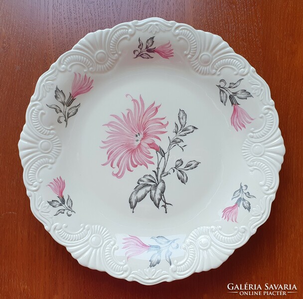 Bavaria German porcelain serving cake bowl plate floral old vintage offering flower