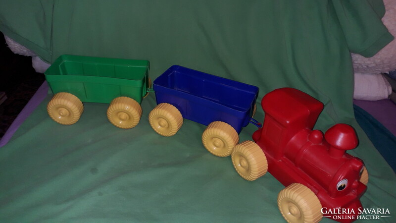 Old dmsz faultless pullable toy plastic train assembly 65 cm assembled according to the pictures
