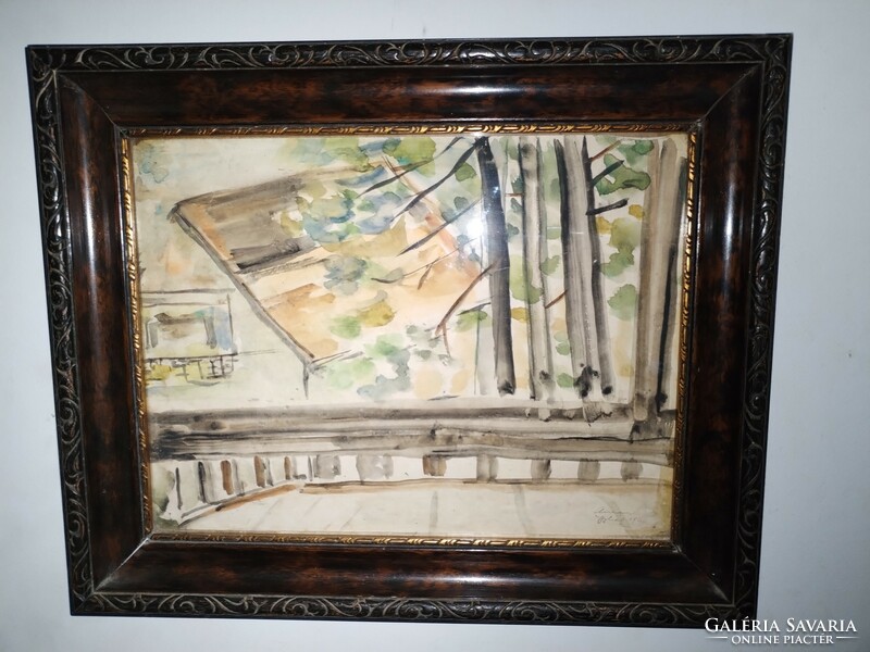 1940, Signed beautiful painting, (balaton?) Brilliant work, by a real artist.