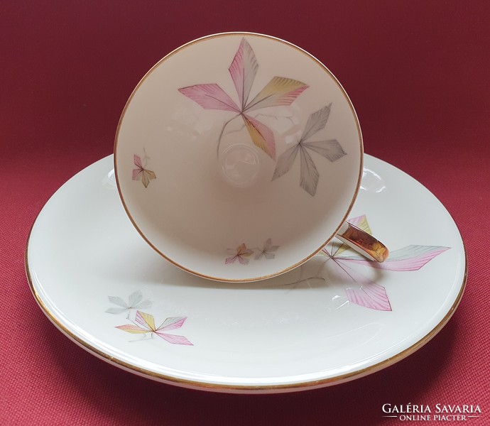 Johann Seltmann V Bavaria német porcelán kávés, teás reggeliző szett hiányos csésze kistányér tányér