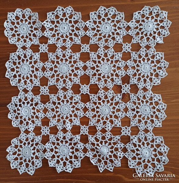 Square crochet spread of 16 stars