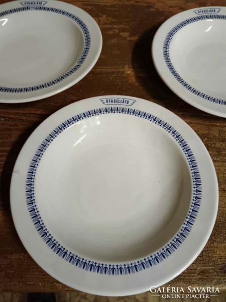 Deep plates used by a passenger catering company, with logo, passenger catering, retro porcelain