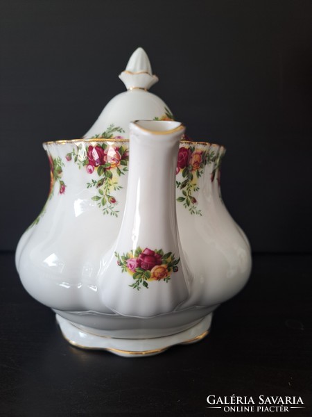 Nagyméretű angol Royal Albert Old Country Roses porcelán teáskanna