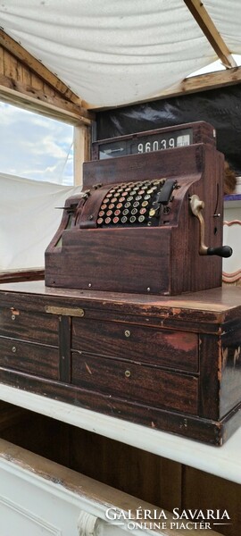Antique old money cash register