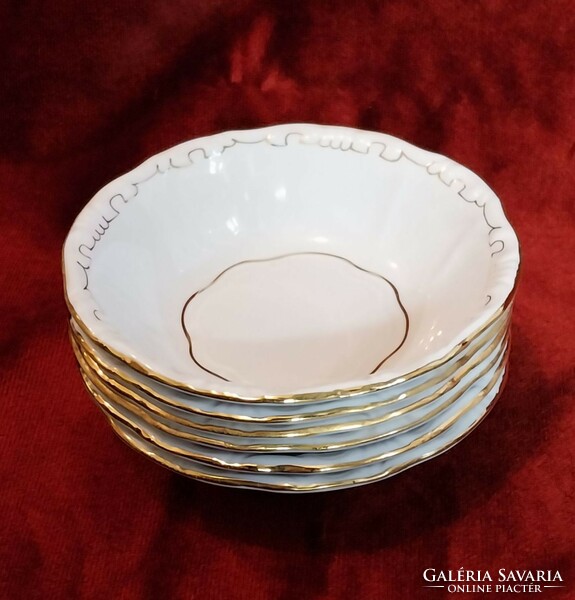 6 Zsolnay feathered salad bowls