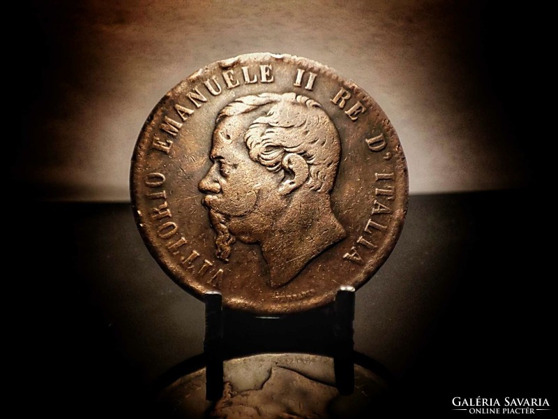 Italy 10 centesimi, 1867 mint mark .Om - Brussels