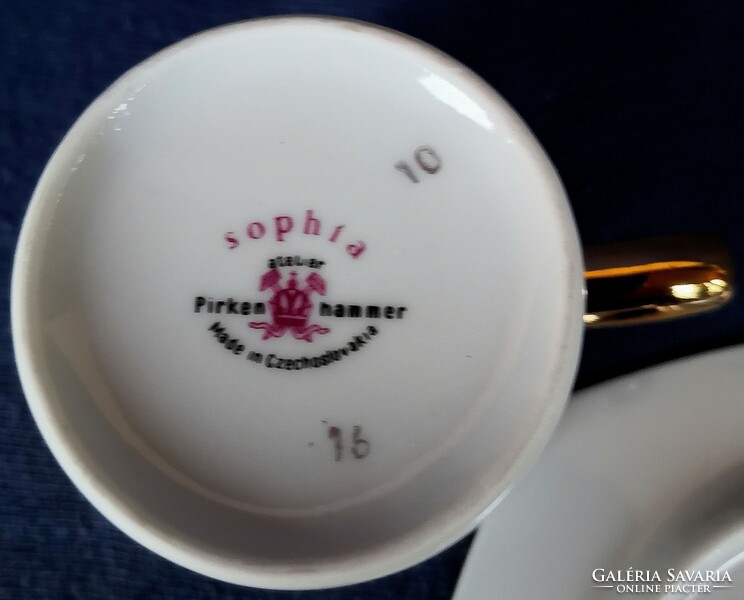 Dt/404 - pirkenhammer - sophia, richly gilded cup set