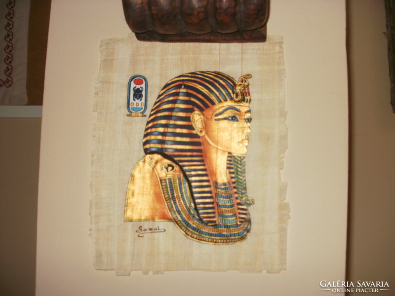 Original hand painted signed papyrus image from Egypt (25x20 cm)