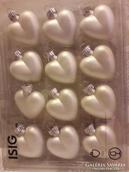 IKEA ezüst szív alakú karácsonyfadíszek szett 12 db. Új originált