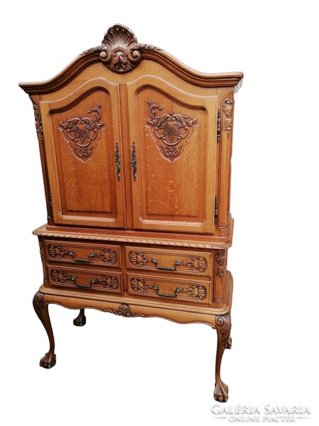 Baroque Chippendale chest of drawers, bar cabinet