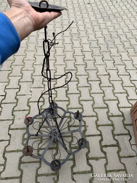 I recommend it to do-it-yourselfers! Wrought iron chandelier in good condition