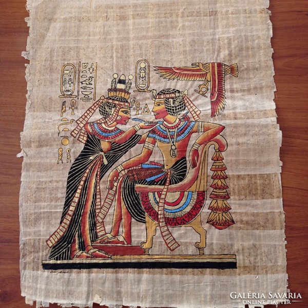 Egyiptomi papirusz kép,43 x 32 cm