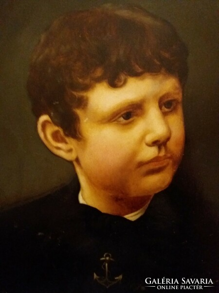 Barabás Miklós( 1810 - 1898) alkotása báró Bebra Jenő portré festmény olaj - fa 39 X 36 cm