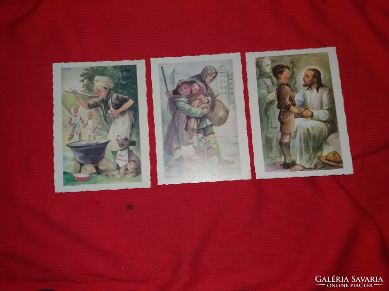 Antique scout postcard reprint repro 3 pieces in one according to the pictures