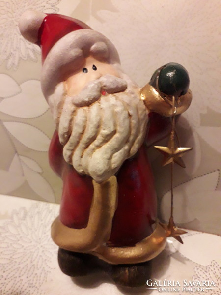 Ceramic Santa Claus figure with star 14x7 cm. Flawless