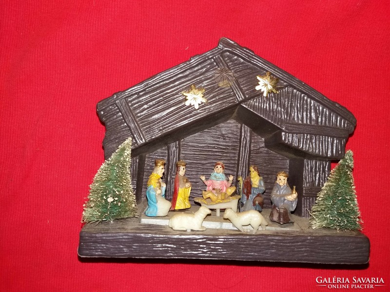 Retro Kisebb méretű műanyag BETLEHEM karácsonyi fa alatti dísz lehet 21 x 18 állapot a képek szerint