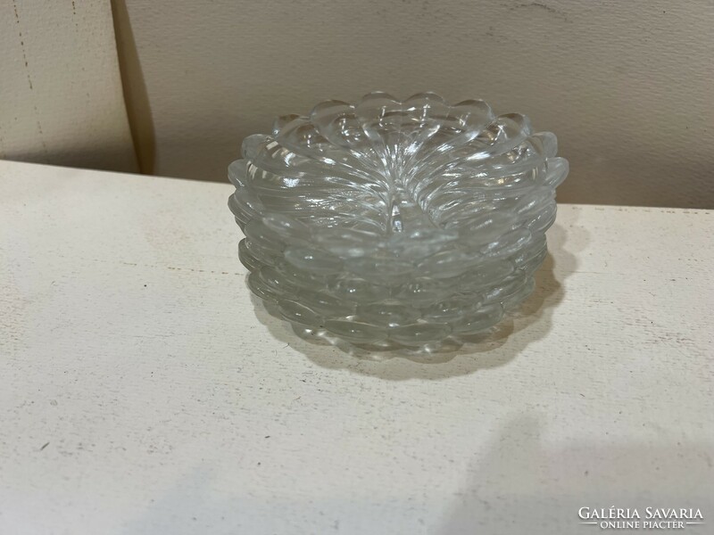 Üveg desszertes tányérok, 5 db, 10 cm-es nagyságú. 4551