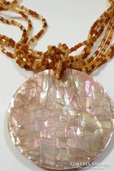 Old mother-of-pearl shell necklace