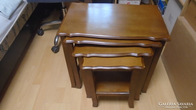 Nice old four-piece wooden side table