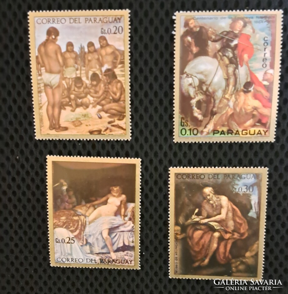 1970. Paraguay  festmény  bélyeg sor   F/4/2