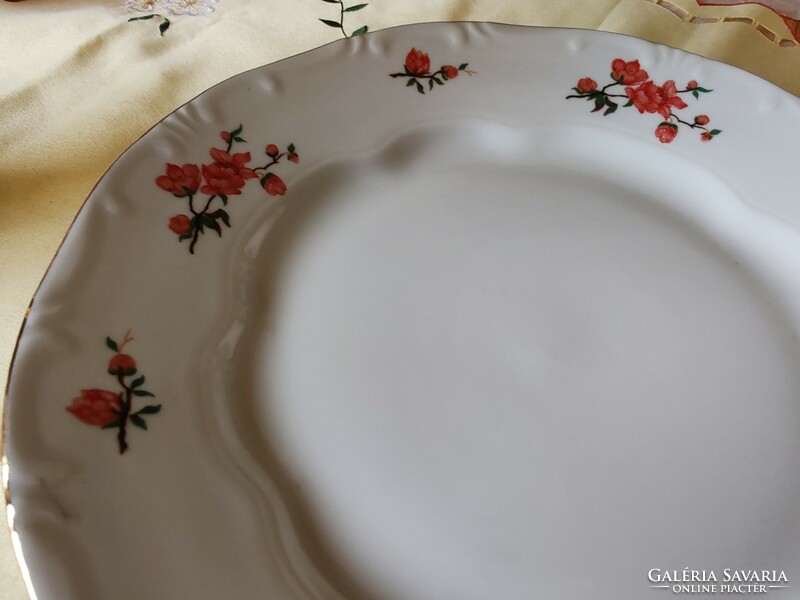 6 db Zsolnay porcelán barackvirág mintás lapos tányér vitrin állapotban