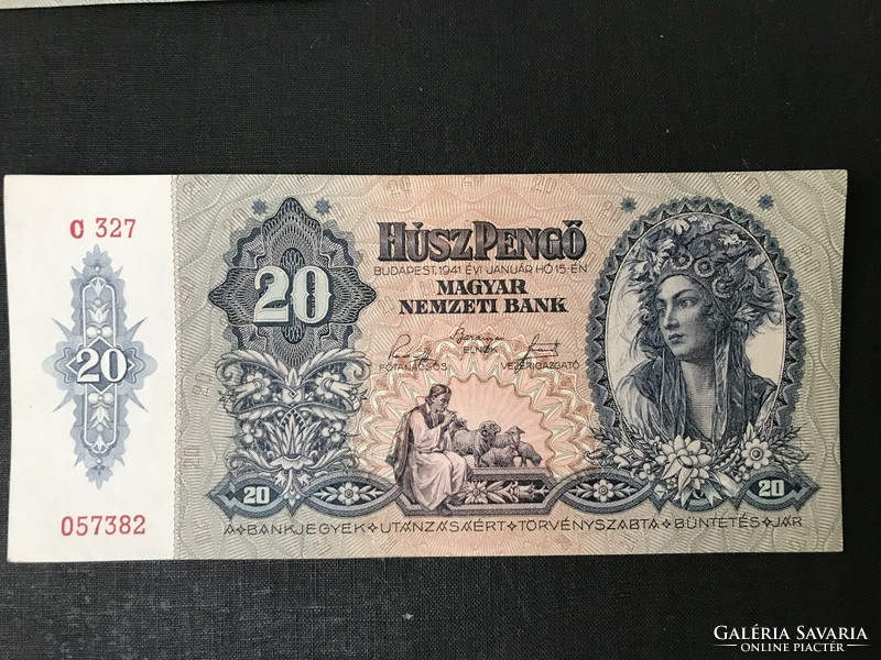 Szép  20 pengő 1941-ben kiadott