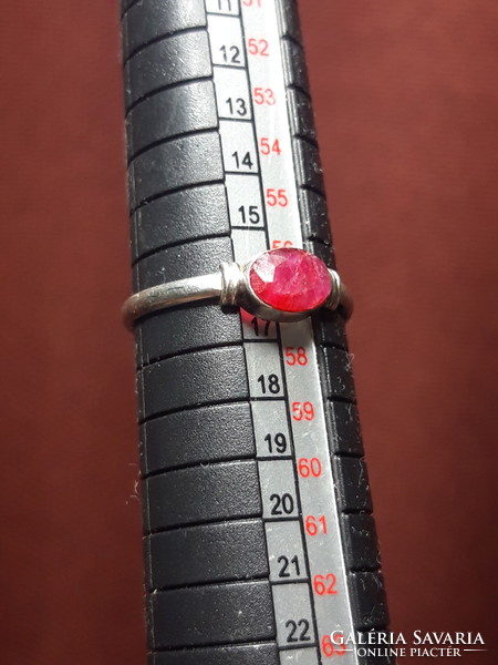 Rubin köves ezüst gyűrű - 57- es méret