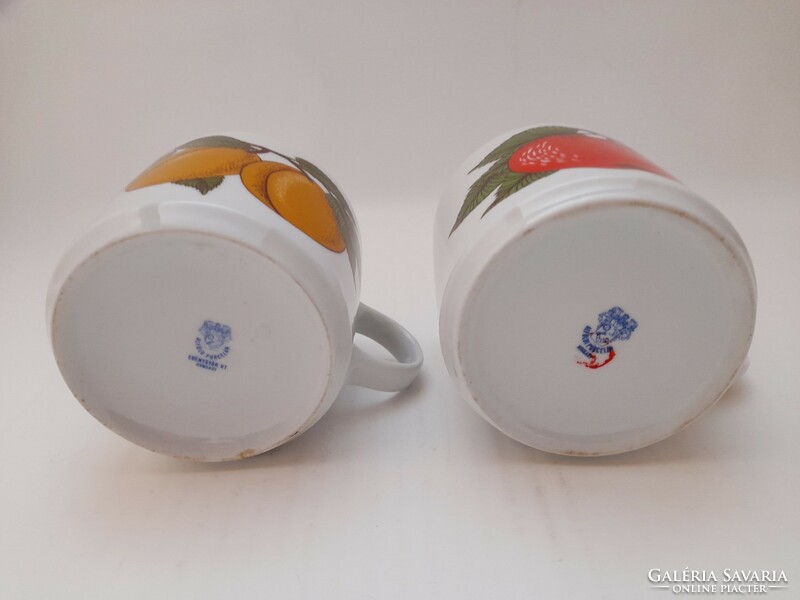 Peach and apple mug from the Alföld house factory