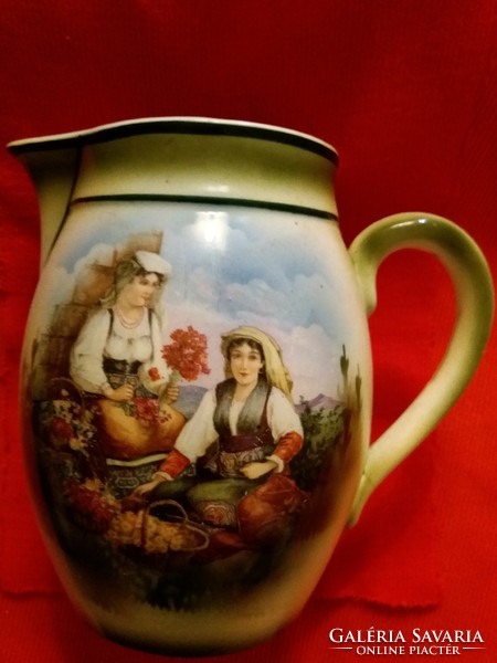 Antique Altwien baroque scene porcelain pitcher jug, very rare and beautiful condition, 22 cm according to pictures