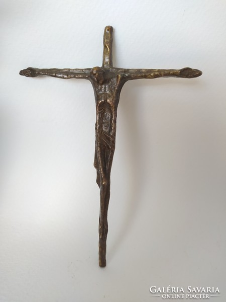 Marked erwin huber - bronze crucifix (catholic memorial 1983)