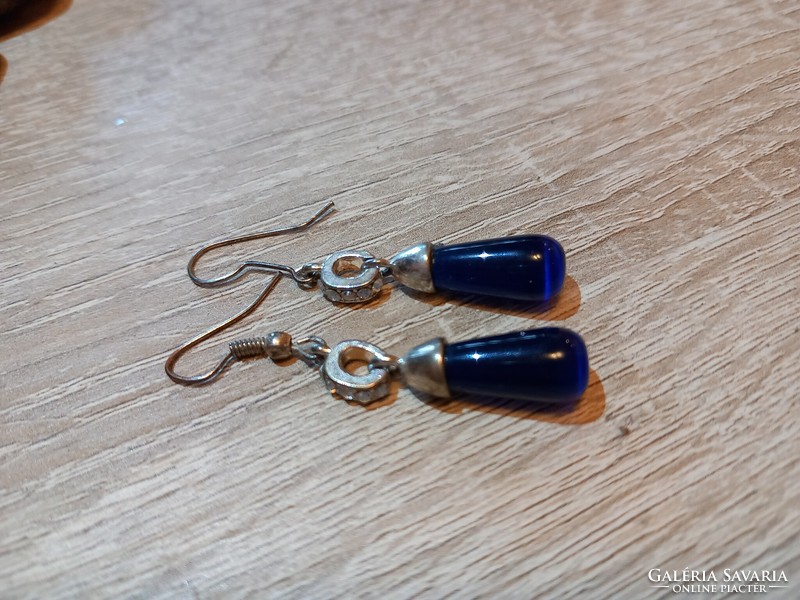 Iridescent blue stone earrings